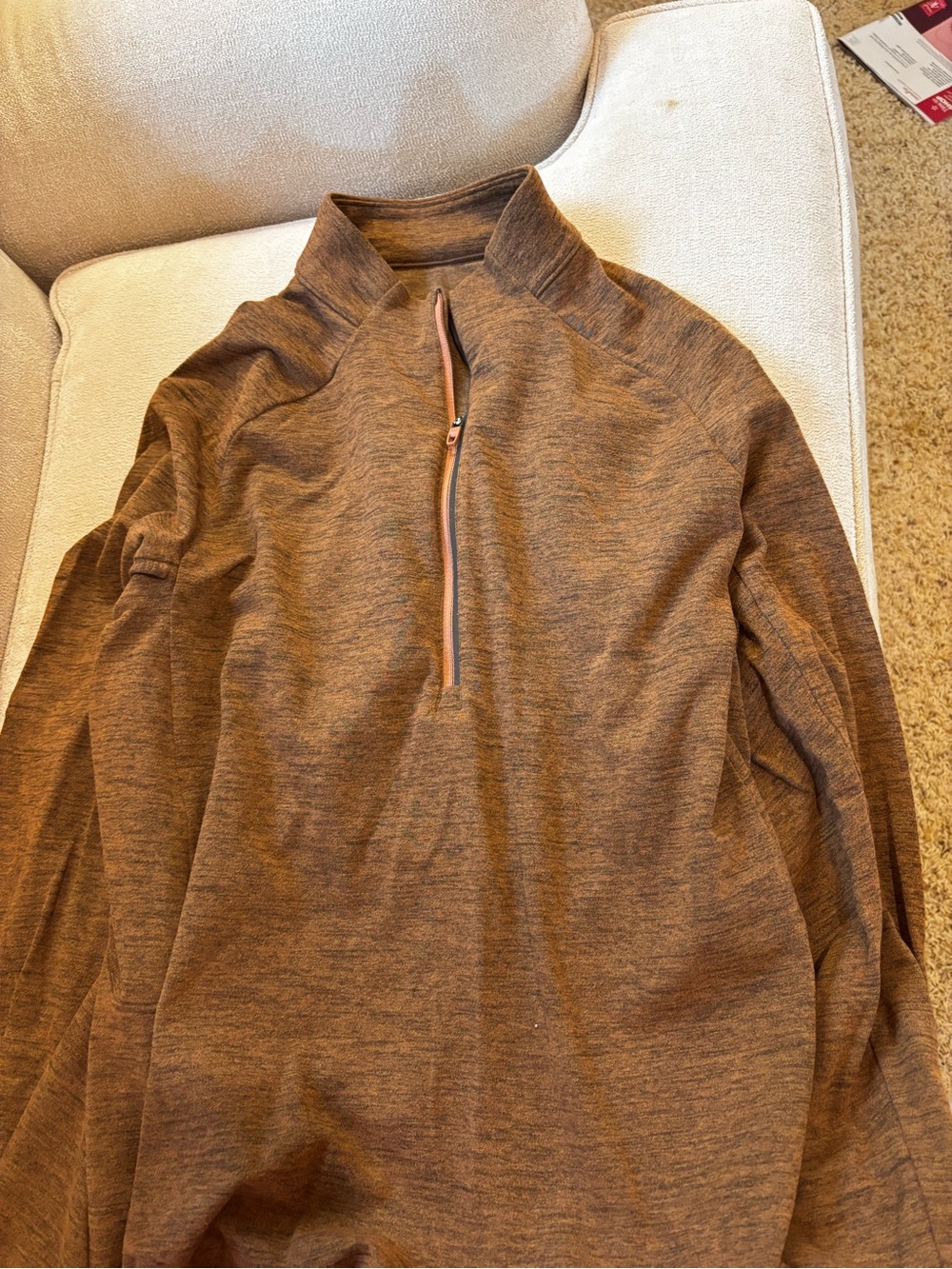 lululemon athletica Men's Half-Zip Pullover in Heathered Brown
